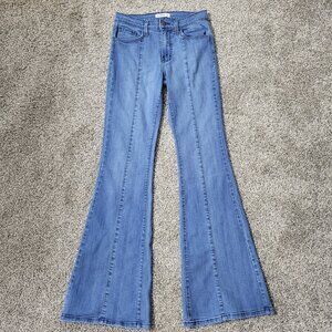 O2 Rumor Has It Flare Jeans Front Seam Stretch Denim Y2K Retro Style Size 28